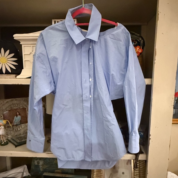 Alexanderwang.t cut out cotton blue shirt Medium M - Picture 4 of 5
